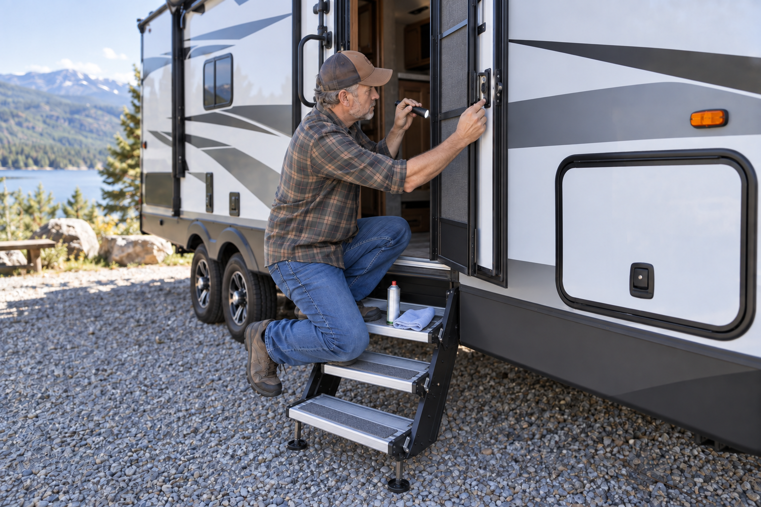 RV Entry Door, Step, and Compartment Latch Maintenance